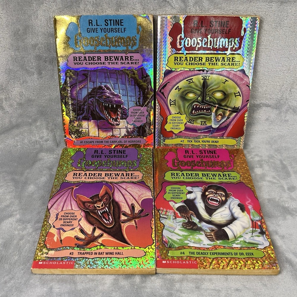 Give Yourself Goosebumps Book Lot Vol 1–4 R.L. Stine 1st Editions Vol 2 & 4
